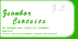 zsombor csocsics business card